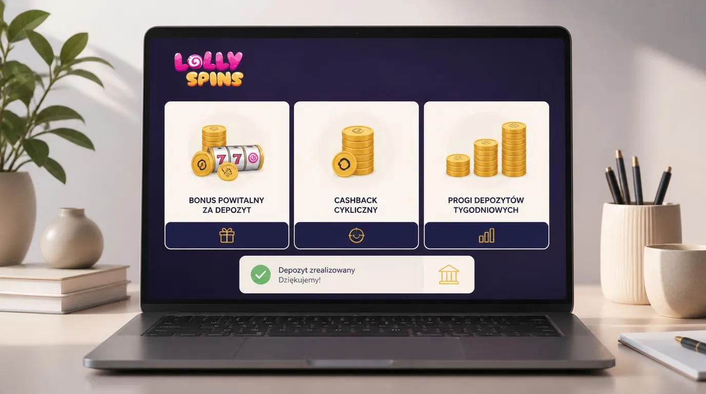 Zestawienie bonusu powitalnego i progów nagród tygodniowych na ekranie laptopa